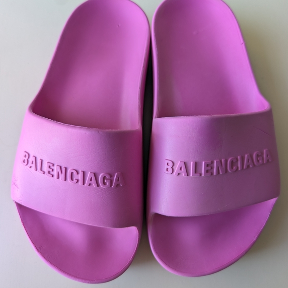 Balenciaga Shoes - Balenciaga Pink Chunky Rubber Slides